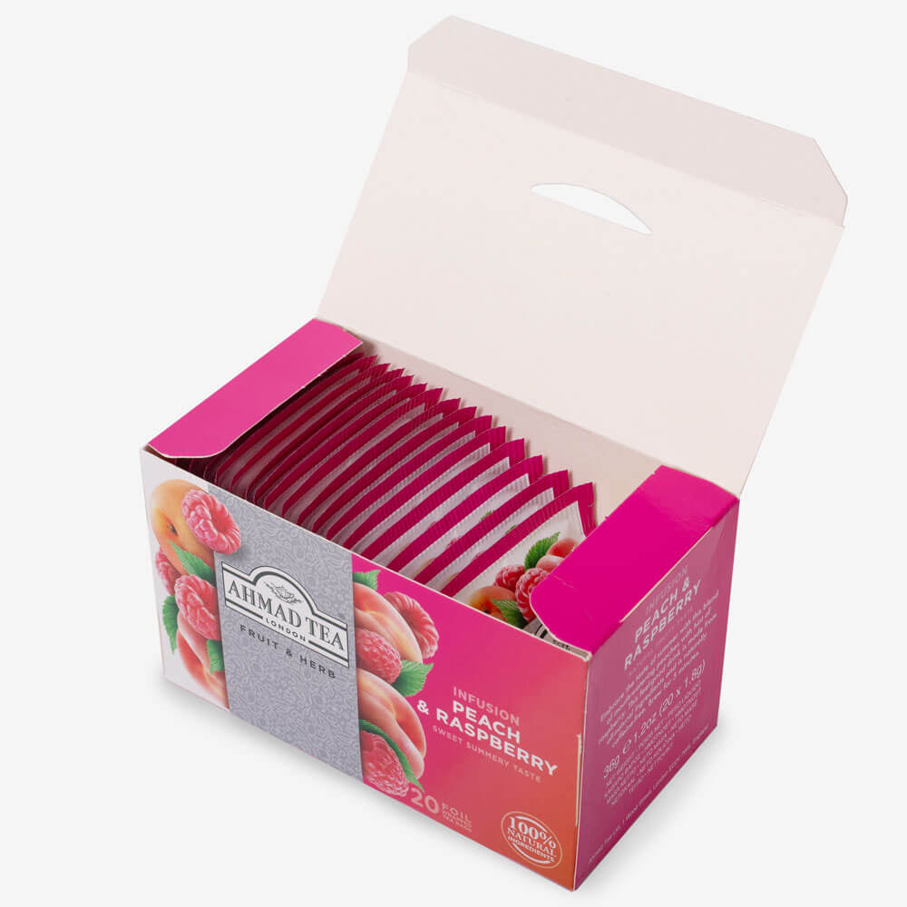 Peach & Raspberry Infusion - Teabags - Ahmad Tea London - tealovers.com